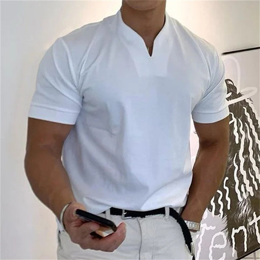 ✨ 2026 New Arrival | Men's Breathable V-Neck Tee | Ultra-Soft Cotton Blend ☁️【-60%】
