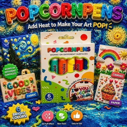 🎨 50% OFF NOW! ✨ Puffy 3D Art Pens – 6-Piece Set, Magic Ink & Fine Tips – Draw, Heat & Watch It Puff Up – For Crafts, Cards & DIY 🖌️