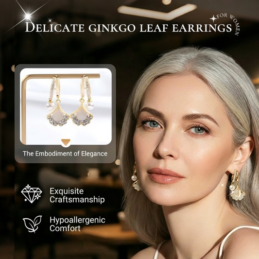 💐50% OFF ! Ginkgo Leaf Drop Earrings – Delicate Detail & Careful Finish 🌸✨【Limited Offer】