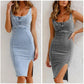 💐50% OFF ! U-Neck Denim Dress – Everyday Celebrity Style 🌟💫