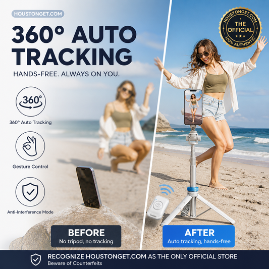 📸✨50% OFF! 🎞️🤖 360° Auto-Sensing Auto-Rotating Selfie Stick – Gesture Control, AI Tracking & Crowd Interference Prevention. Over 5,312 Content Creators Filming Hands-Free!✨
