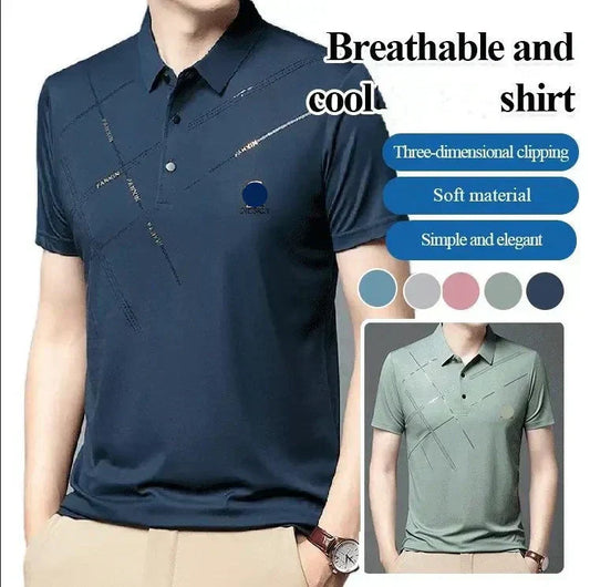 💐50% OFF! Men's Ice Silk Stretch Shirt – Quick Moisture Wicking 💧🏃【Flash Price】