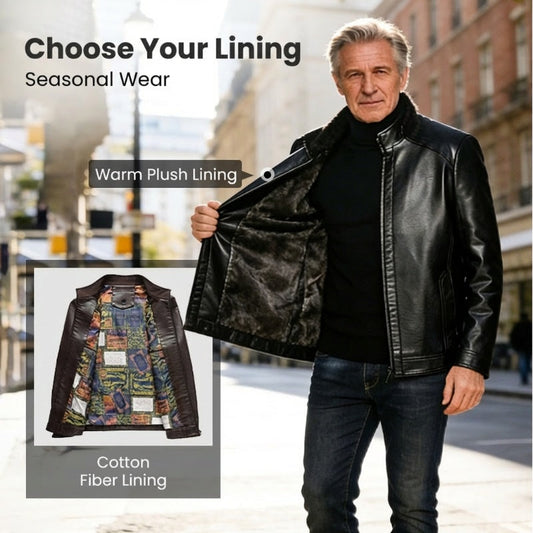 ❄️ 2026 Luxe Warmth | Men‘s Plush-Lined Leather Jacket | Winter-Ready Style 🔥【NEW】