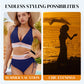 🌀🌺 LIMITED TIME 50% OFF! 🎨Color Block Bikini Set – Retro style & tummy control – Stand out in style.