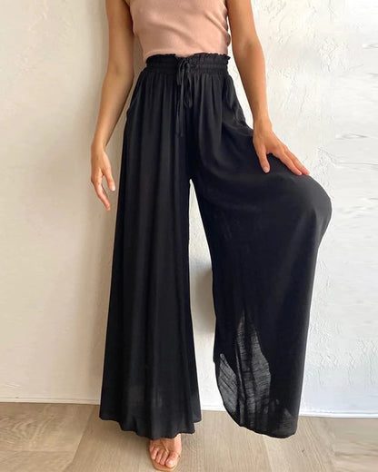 🔥 Hot sale 30% OFF🔥🌞Solid-color wide-leg high-waisted pants