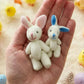 💐50% OFF ! Bunny Mummy & Baby Plush Set – Handmade Easter Gift with Cozy Blanket 🐇🌸【Limited Offer】