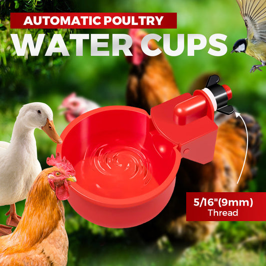 🐔 LIMITED-TIME 50% OFF! 💦 5/16 Inch Thread Automatic Poultry Water Cups – Easy Install, Leak-Free & Suitable for Chickens, Ducks & More 🌾