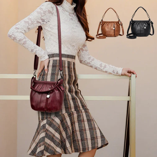 🔥🎁New arrival 60% OFF💥🔥Casual Pleated Bucket Soft Leather Handbag Shoulder Bag