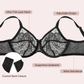 💞Enchante Floral Lace Plus Size Underwire Unlined Unpadded Minimizer Full Coverage Bra Women's Wear Comfortable Breathable Mesh Cup
