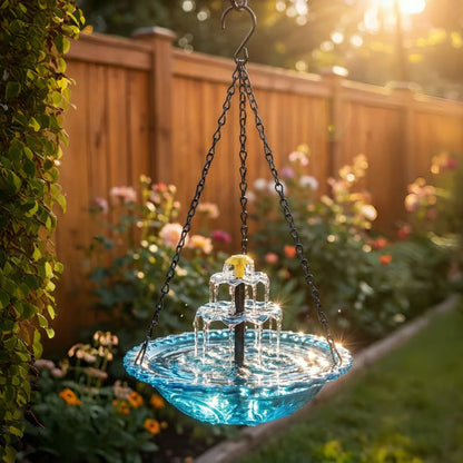 💐50% OFF ! 2026 New Arrival – Solar Hanging Bird Bath Fountain 💡🕊️【Special Price】
