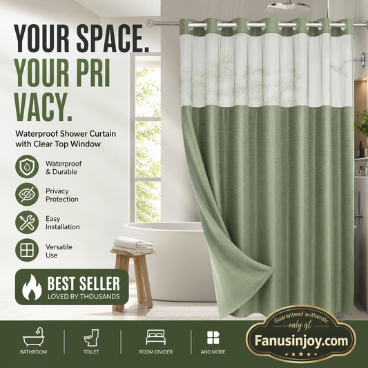 🛁✨50% OFF! 🚿🪟 Waffle Pattern Shower Curtain – Waterproof, Easy Install & Privacy Protection. Over 12,658 Bathrooms Upgraded!✨