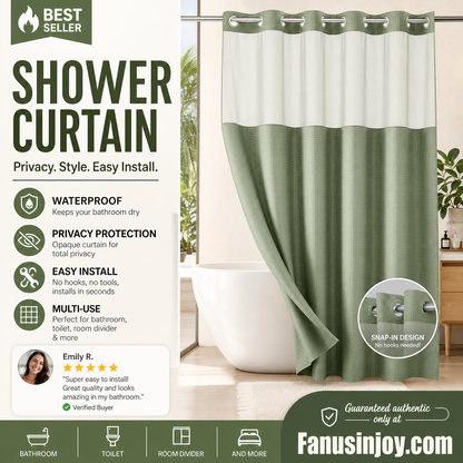 🛁✨50% OFF! 🚿🪟 Waffle Pattern Shower Curtain – Waterproof, Easy Install & Privacy Protection. Over 12,658 Bathrooms Upgraded!✨