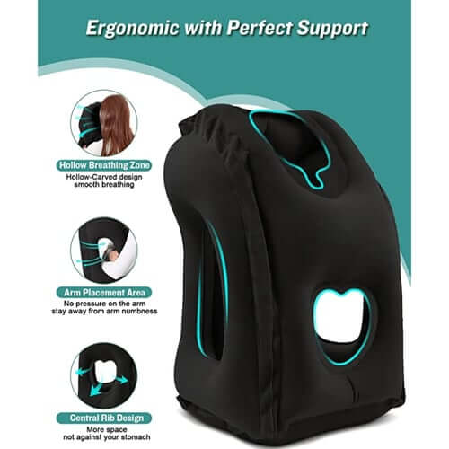 ✈️ 50% OFF NOW! 💤 Inflatable Travel Pillow – 360° Support, Soft Flocking & Quick Inflate – Compact & Portable for Flights, Trains & Office Naps 🛏️