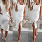 💃🌙 LIMITED TIME 50% OFF! ✨Sleeveless Bodycon Dress with Slit – Curve-hugging fit & daring slit – Turn heads at any party. 🥂