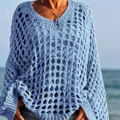 👚60% OFF! Women's Crochet Knit Top – Open-Knit Design, Comfy & Breathable 🌬️🌸【Limited Offer】