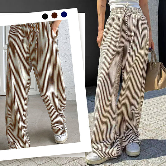 💐50% OFF ! Women‘s Vertical Stripe Pants – Slimming Effect & Comfort ✨👖【Limited Offer】