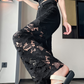 🎁New arrival 50% OFF💥Women’s Spliced Hot Rhinestones Printing Hollow Pants