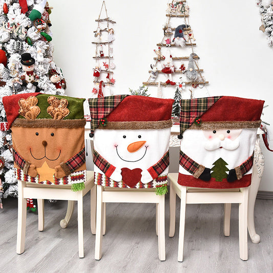 🎄 LIMITED‑TIME 50% OFF! 🦌 Christmas Themed Chair Cover – Linen & Brushed Cloth, Santa Claus / Snowman / Elk Designs & 54×48cm Size – Festive Protection for Holiday Gatherings 🪑