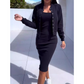 📢📢56% OFF !!!⏰Spaghetti Strap Bodycon Dress & Jacket Set