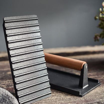 🥩 LIMITED‑TIME 50% OFF! 🔥 17,452 Sold – Cast Iron Steak & Burger Press – Perfect Grill Marks, Even Cooking & Wooden Handle 🍔