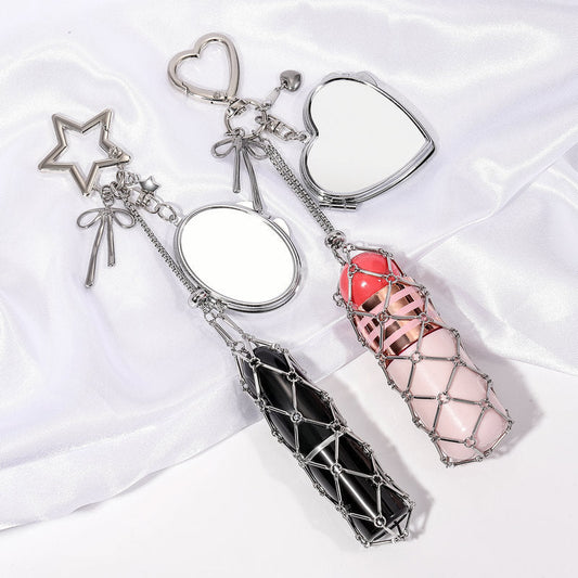 🧳 Versatile & Portable Organizer - Stainless Steel Mesh Pull Bag Charm - For Cosmetics, Jewelry & Keys 【Perfect Travel Gift】