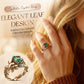 📢📢60%  OFF !! ⏰Green Synthetic Crystal Ring with Intricate Leaf