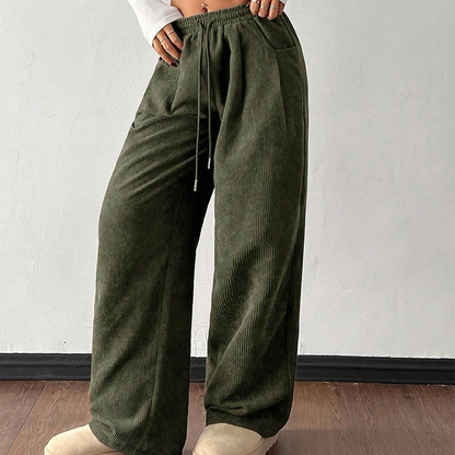 ✨💖 Retro-Chic Vibe | High-Waist Corduroy Trousers | Textured & Relaxed Fit 🕶️【-60%】