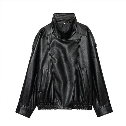 🔥 The Ultimate Attitude - Faux Leather Biker Jacket - Edgy Style & Everyday Comfort 【Limited Stock】