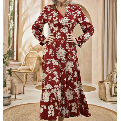 🔥 Statement Tiered Design | Floral Print Dress with Long Sleeves 🌟【-50%】