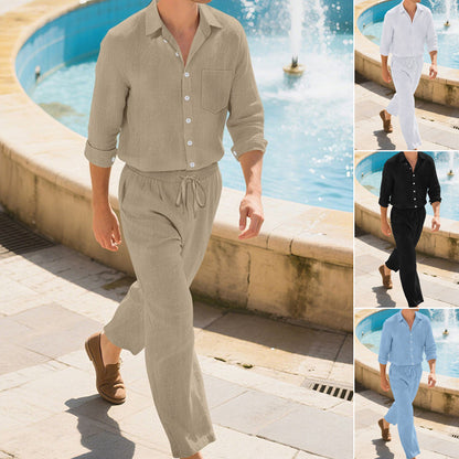 👔 Smart-Casual Essential | Linen 2-Piece Set for Men | Effortless Outfit 🔥【-50%】