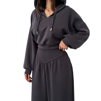 🚀 2026’s Hottest Set | Women’s Crop Hoodie & Wide-Leg Pants | Effortless Street Style 👚👖【50% OFF】