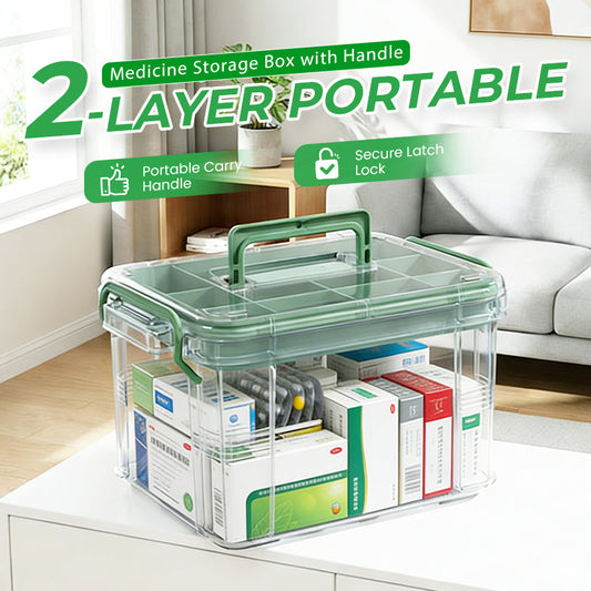 ✈️ Travel-Sized Pharmacy | 2-Layer Portable Medicine Organizer 🧳【50% OFF】
