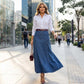 🌿 2026 New In Spring | High-Waist A-Line Denim Maxi Skirt | Effortless Day-to-Night Look 🆕【60% Off】