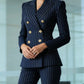 📢📢60% OFF !!!⏰Women's Pinstripe Double-Breasted Suit Set