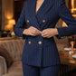 📢📢60% OFF !!!⏰Women's Pinstripe Double-Breasted Suit Set