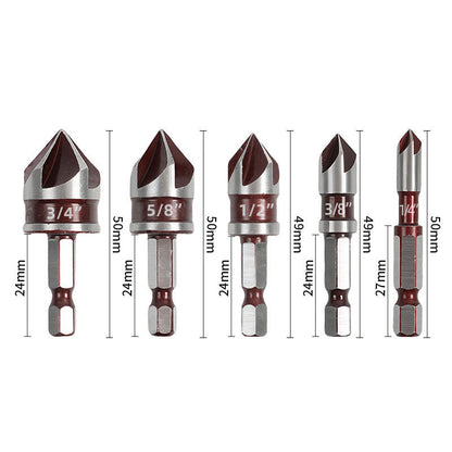 📦 2026 Complete Set | 3/5PCS Countersink Bits for Wood | Quick, Clean Screw Installation ✨【-50%】