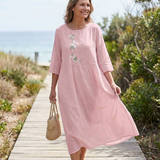 🪡 Boho Dream Vibes | 2026 New Embroidered Loose Dress | Effortless Style for Coffee Dates 🧵【Just Dropped】