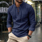 🌬️ Stay Cool & Stylish | Men's Breathable Cotton Shirt | Lace-Up Stand Collar 👕【Flash Sale -50%】