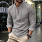 🌬️ Stay Cool & Stylish | Men's Breathable Cotton Shirt | Lace-Up Stand Collar 👕【Flash Sale -50%】