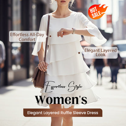 💐50% OFF ! Party Ruffle Dress – Shine with Effortless Elegance 🎉🥂【Limited Stock】