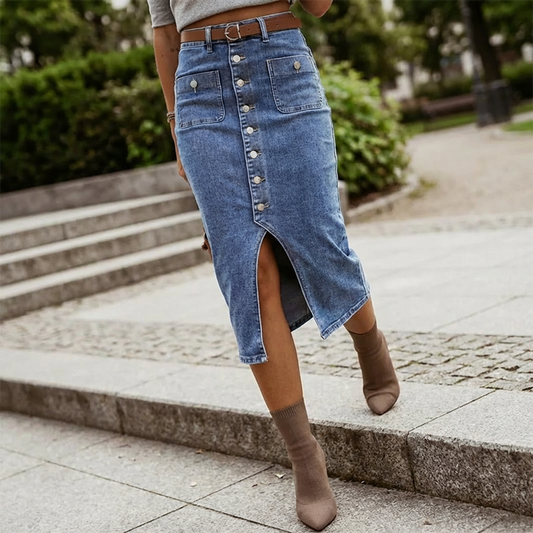 ✨ 2026 New Arrival | High-Waist Button Denim Skirt | Must-Have for Spring 👗【50% Off】