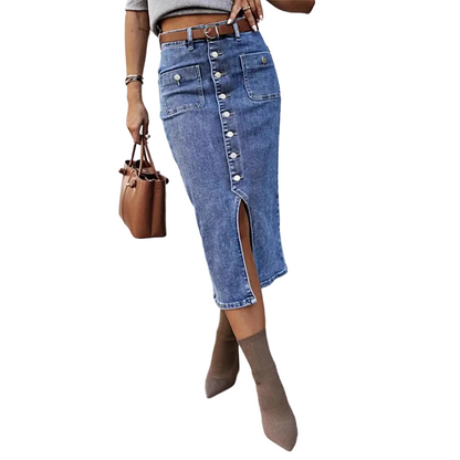 ✨ 2026 New Arrival | High-Waist Button Denim Skirt | Must-Have for Spring 👗【50% Off】