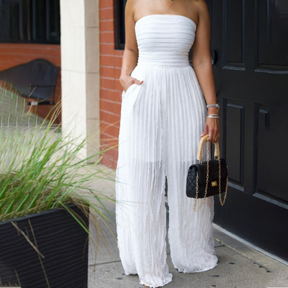 💐50% OFF ! Wide-Leg Strapless Jumpsuit – Comfort & Freedom to Move 🌸🌿【Soft Price】