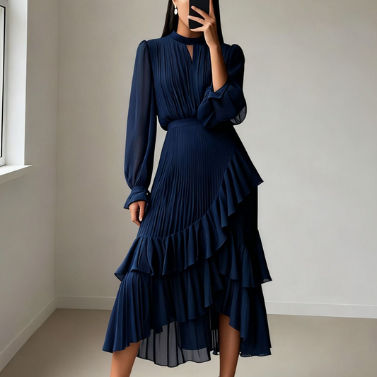 🆕 2026 New Arrival | Keyhole Ruffled Midi Dress ✨【-50% Launch Sale】