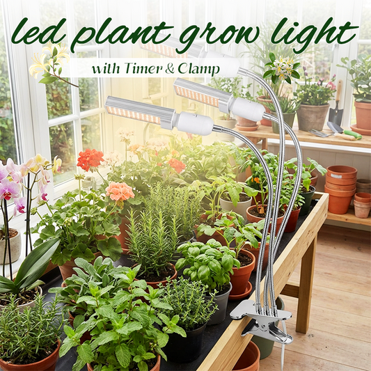 ⚡🧷 Hot 2026 Clip-On Plant Light | Easy Timer & Flexible Gooseneck | No Tools Needed