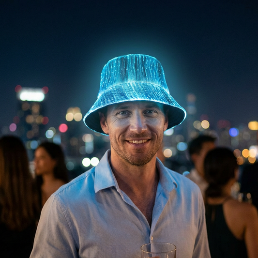 🚀 2026 Future of Style | Glowing Fiber Optic Bucket Hat | Light Up the Night 🌈【-50% Launch Sale】