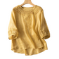 👚 LIMITED-TIME 50% OFF! 💥 Women's Embroidered Cotton-Linen Blend Blouse – Floral Cutouts, Round Neck, Relaxed Fit ✨