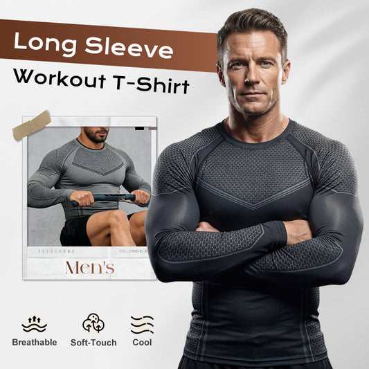 🔥 Best Seller 2026 | Men’s Long Sleeve Gym Shirt | Perfect for All Seasons Workout 💧【-50%】