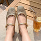💐50% OFF ! Women‘s Woven Mary Jane Mules – Trendy Square Toe 👡✨【Limited Stock】