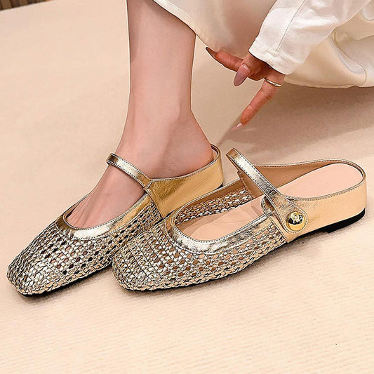 💐50% OFF ! Women‘s Woven Mary Jane Mules – Trendy Square Toe 👡✨【Limited Stock】